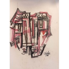 Mansoor Rahi, 14 x 21 Inch, Charcoal on Paper, Figurative Painting, AC-MSR-168